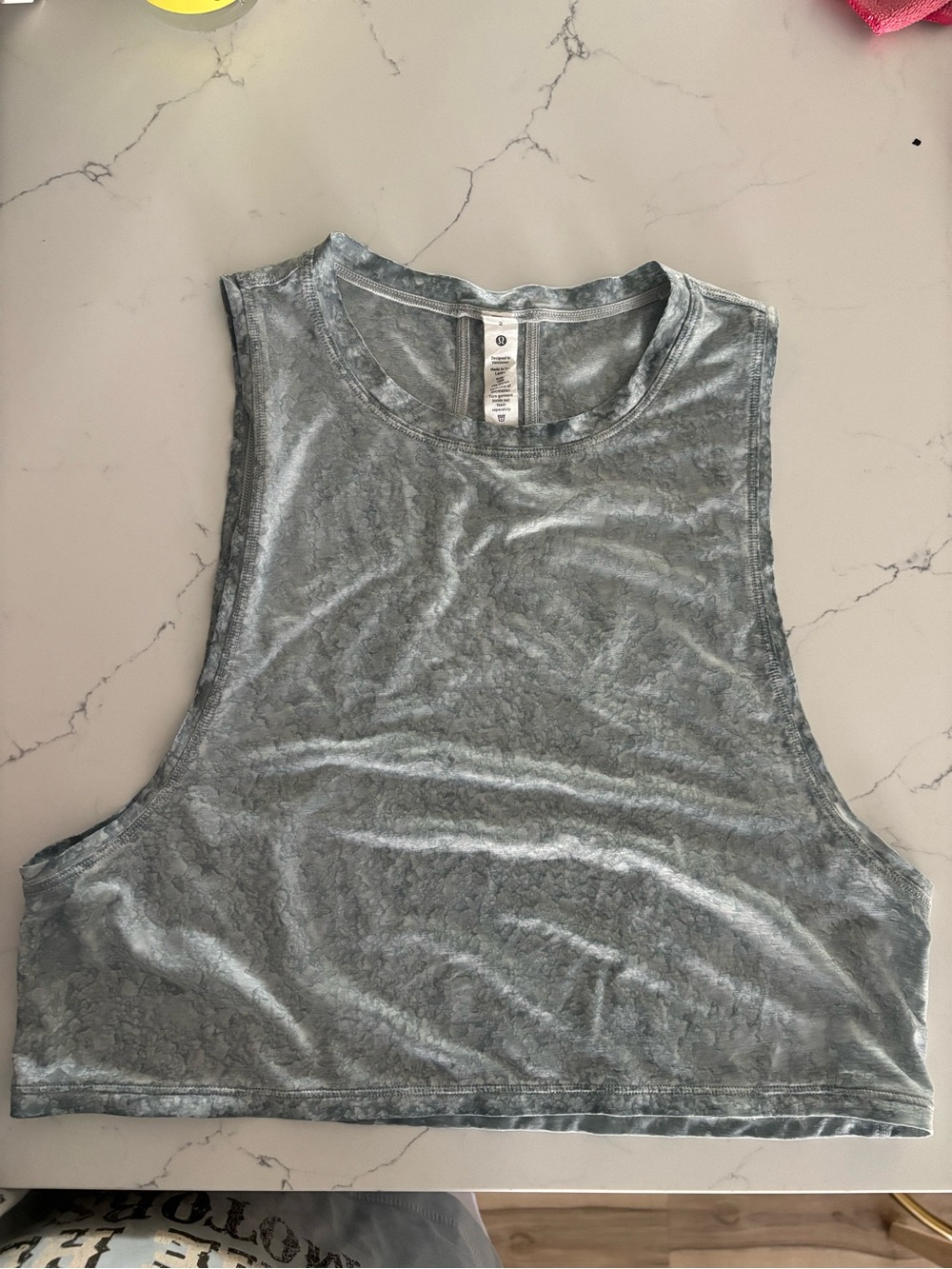 Lululemon Cropped Muscle Tank Top - Light Blue